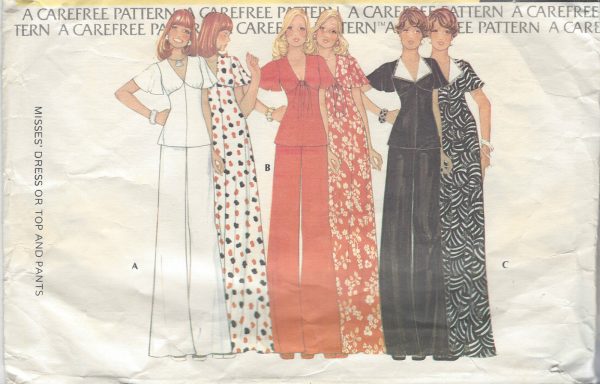 1974-Vintage-Sewing-Pattern-B36-W28-PANTS-DRESS-TOP-R748-251182392238