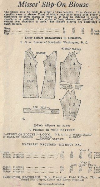 1930s-Vintage-Sewing-Pattern-B32-SLIP-ON-BLOUSE-1797-By-New-York-Pattren-262907600879-2