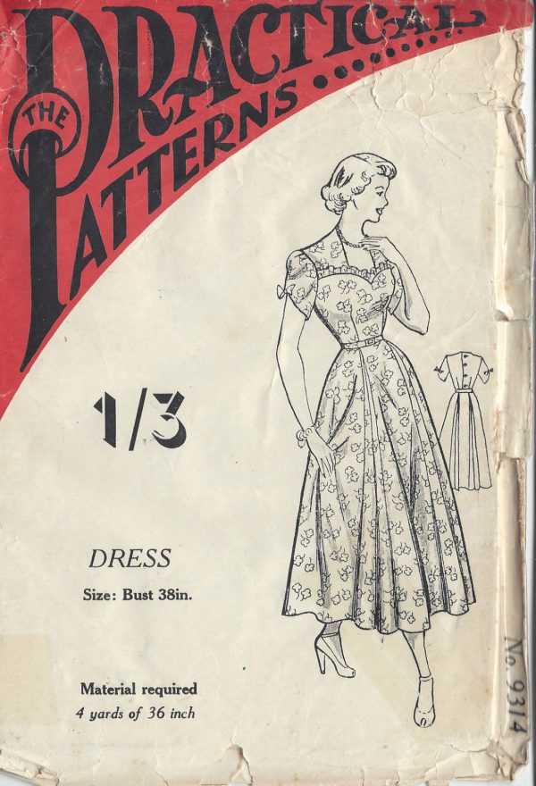 1940s-Vintage-Sewing-Pattern-B38-DRESS-R872-251226067699