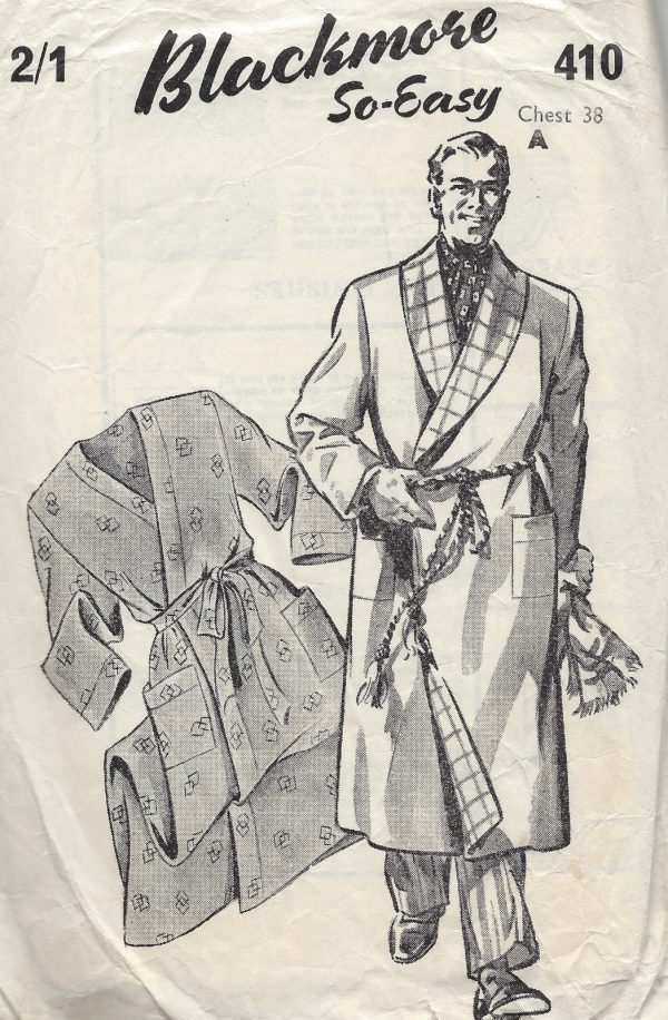 1940s-Vintage-Sewing-Pattern-CHEST38-MENS-DRESSING-GOWNHOUSECOAT-1284-261509988069