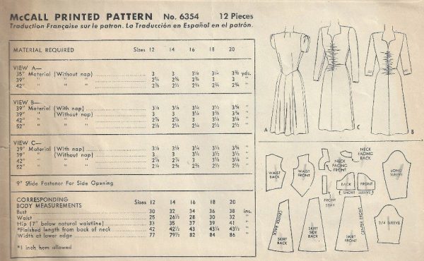 1946-Vintage-Sewing-Pattern-B34-DRESS-1681-262513139839-2