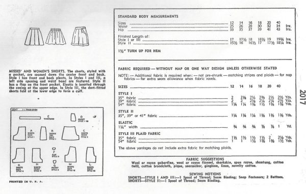 1947-Vintage-Sewing-Pattern-Waist-28-SHORTS-R769-251185120469-2