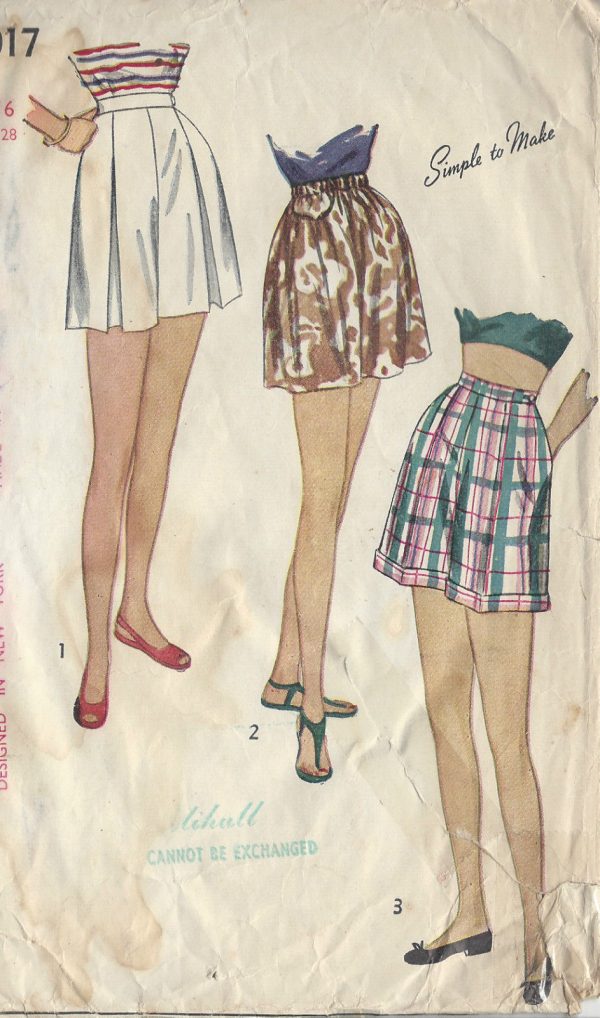 1947-Vintage-Sewing-Pattern-Waist-28-SHORTS-R769-251185120469