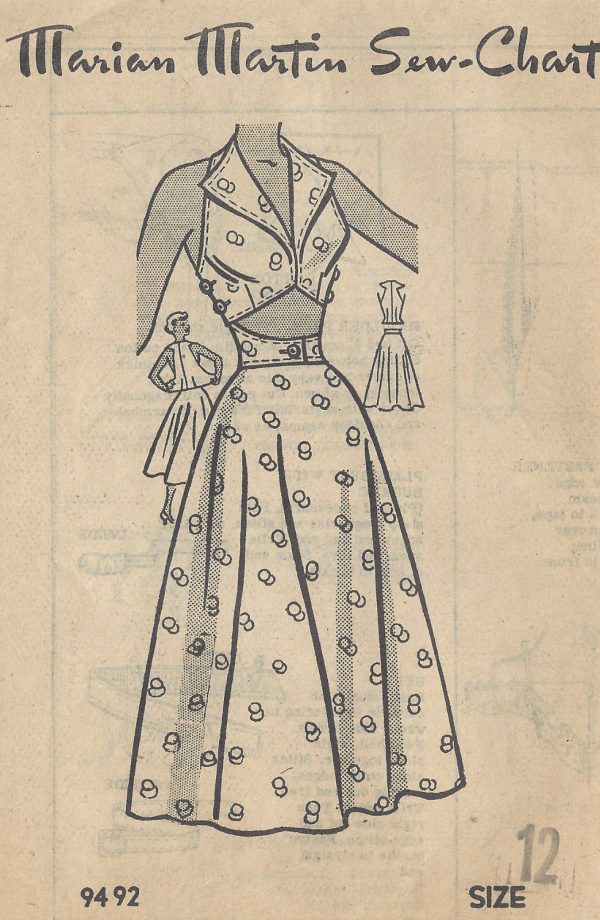 1950s-Vintage-Sewing-Pattern-B30-SKIRT-TOP-SUNDRESS-R997-Mariane-Martin-261219603649