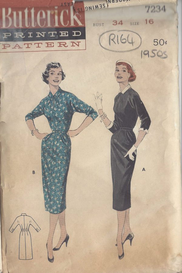 1950s-Vintage-Sewing-Pattern-B34-DRESS-R164-251163971519
