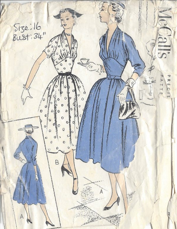 1950s-Vintage-Sewing-Pattern-B34-DRESS-R701-251174219059