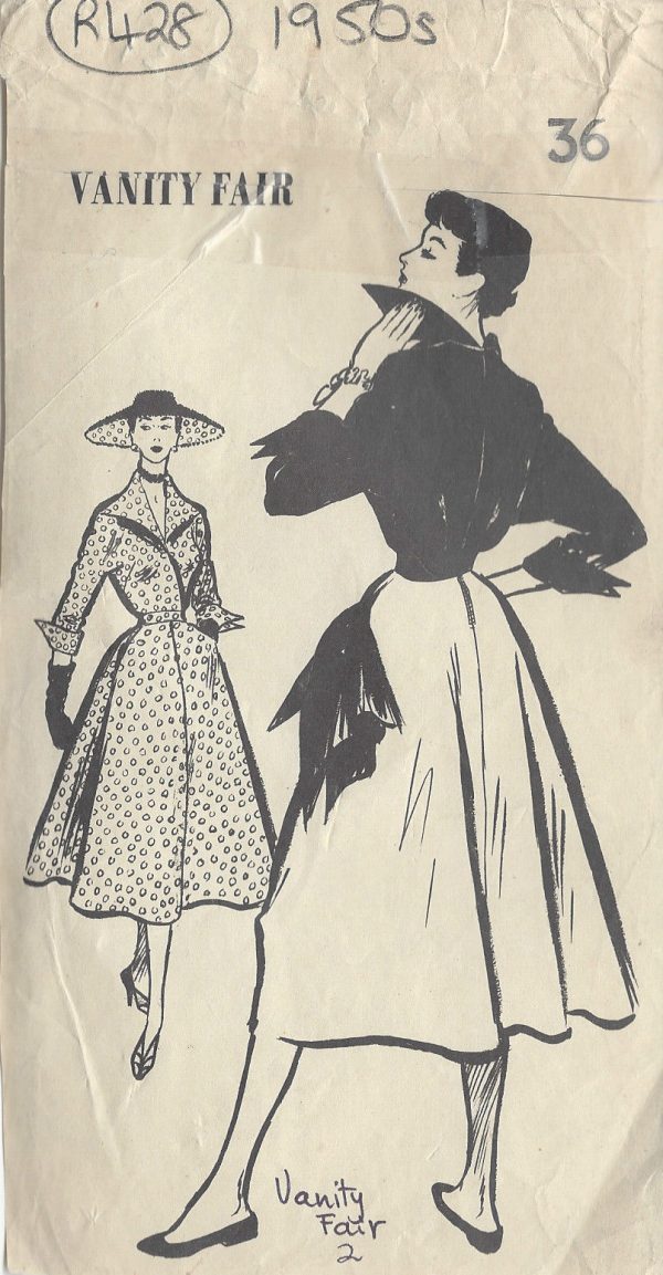 1950s-Vintage-Sewing-Pattern-B36-SKIRT-BLOUSE-R428-By-Vanity-Fair-251154337429