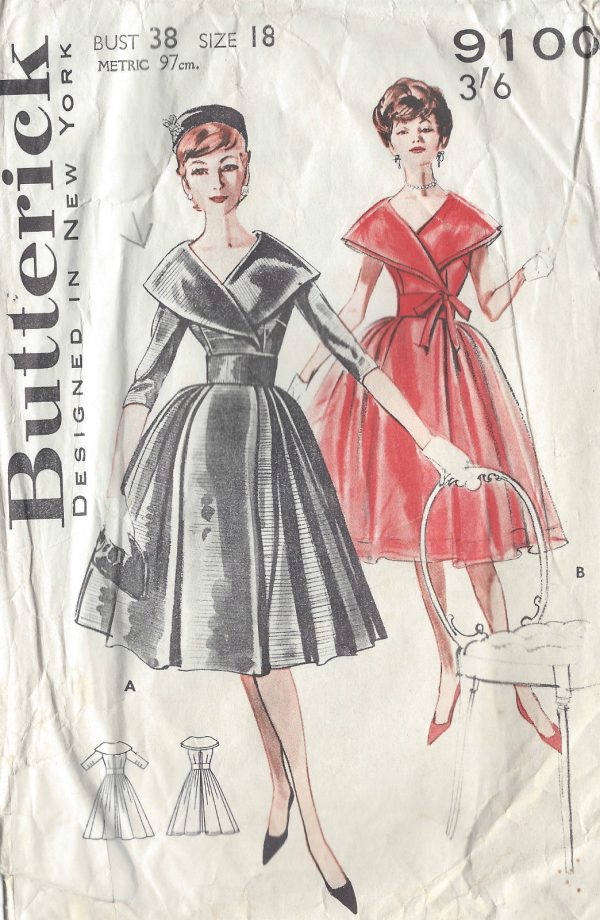 1950s-Vintage-Sewing-Pattern-B38-DRESS-1020-251320693869