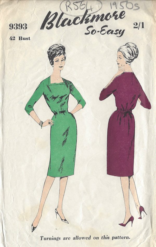 1950s-Vintage-Sewing-Pattern-DRESS-B42-R564-251150216299
