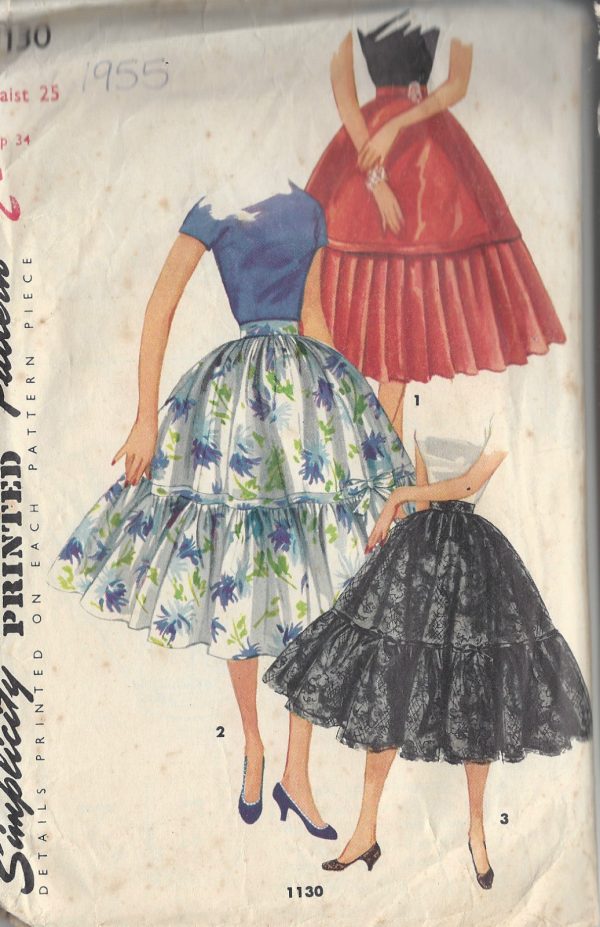 1955-Vintage-Sewing-Pattern-SKIRT-W25-R605-251149370579