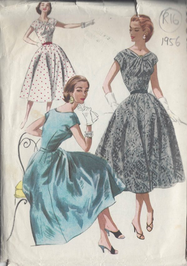 1956-Vintage-Sewing-Pattern-B34-DRESS-R16-251172223799