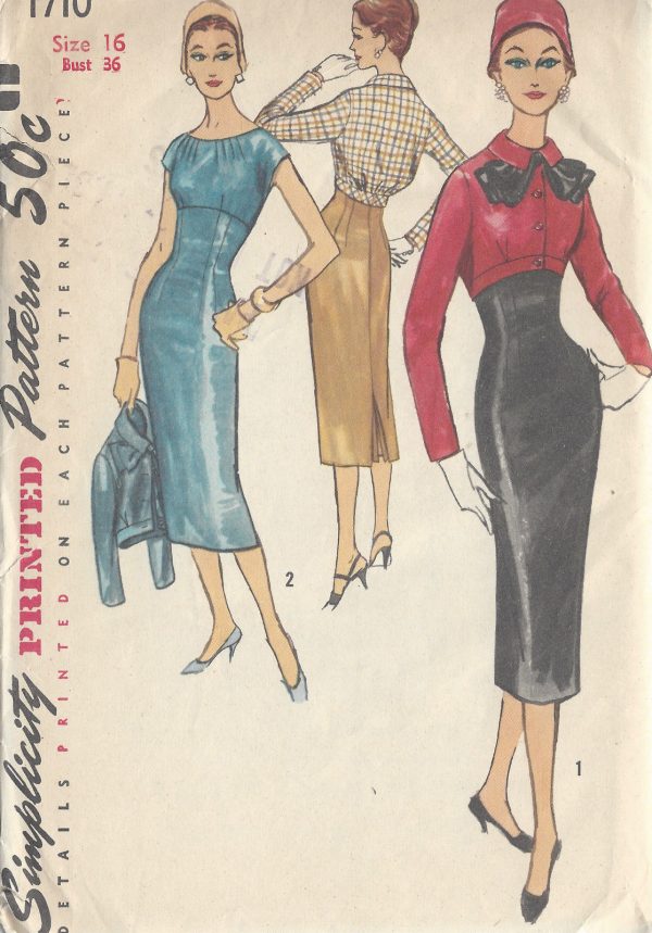 1956-Vintage-Sewing-Pattern-B36-DRESS-JACKET-1097-261278062739