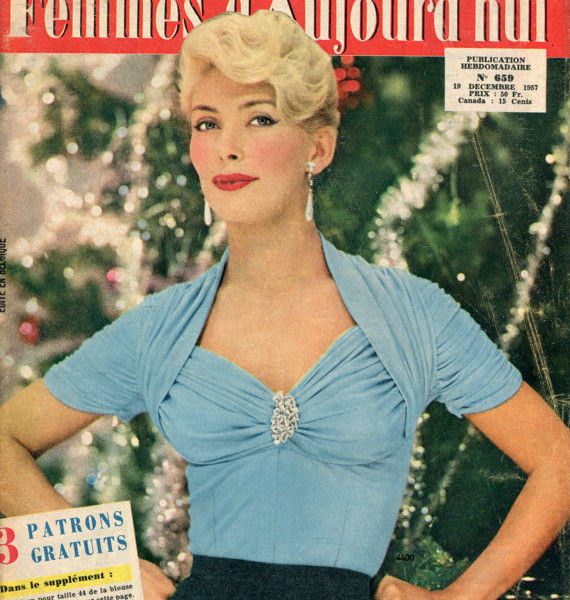 1957-Vintage-Sewing-Pattern-B36-38-STRETCH-BLOUSE-TOP-R685-261875817629