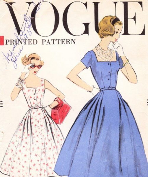 1957-Vintage-VOGUE-Sewing-Pattern-B36-DRESS-R427-251154349729