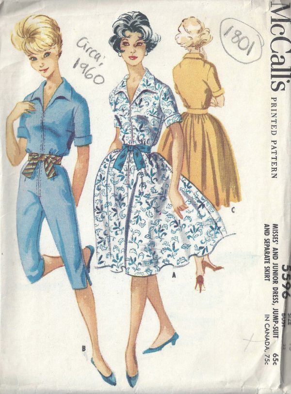 1960-Vintage-Sewing-Pattern-B33-SKIRT-DRESS-JUMPSUIT-1801-252829667759