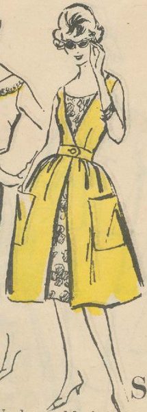 1960-Vintage-VOGUE-Sewing-Pattern-B36-DRESS-REDINGOTE-1654-262447977479-3