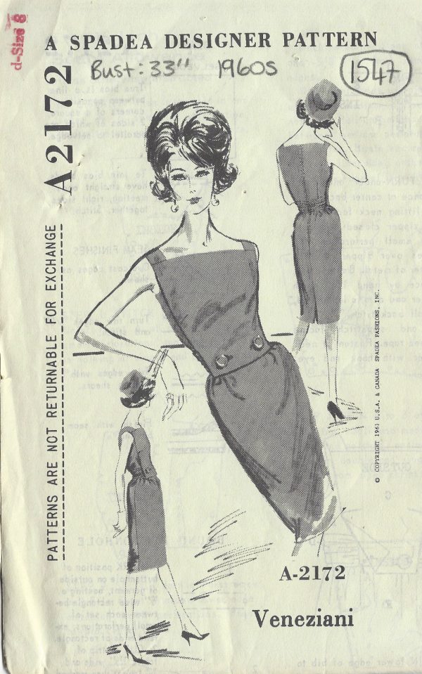 1960s-Vintage-Sewing-Pattern-B33-DRESS-1547-By-VENEZIANI-SPADEA-PATTERN-252154906139