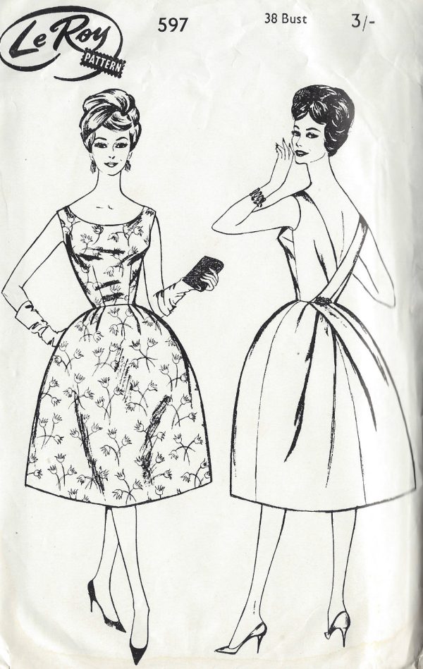 1960s-Vintage-Sewing-Pattern-B38-DRESS-1316-261577132469