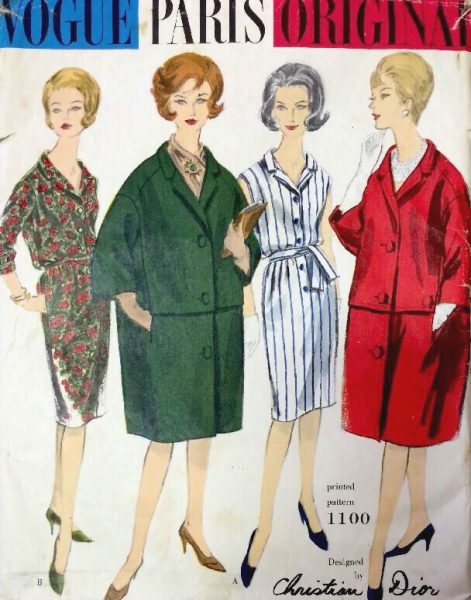 1960s Vintage VOGUE Sewing Pattern B34 SUIT JACKET /& SKIRT By LANVIN 1629