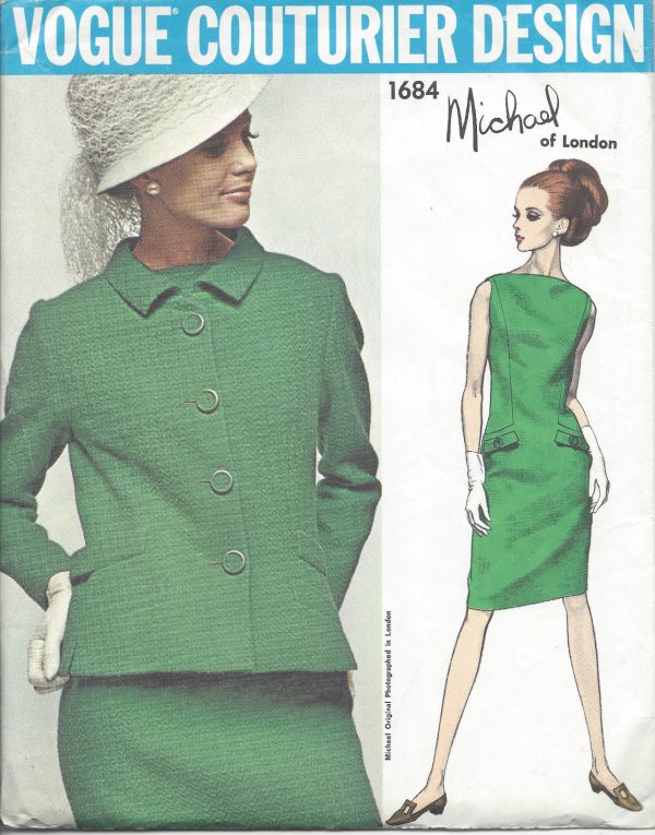 1960s-Vintage-VOGUE-Sewing-Pattern-B34-DRESS-JACKET-1030-By-Michel-of-London-251292447759