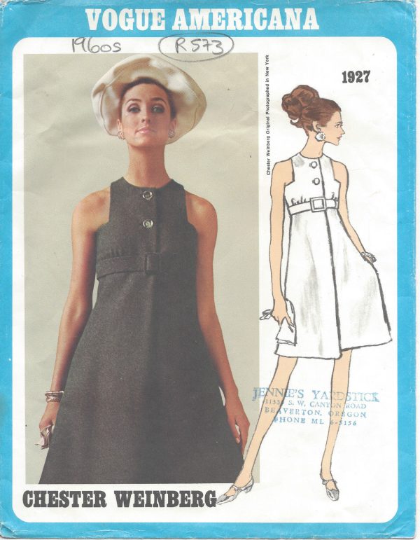 1960s-Vintage-VOGUE-Sewing-Pattern-B34-DRESS-R573-By-Chester-Weinberg-251150173749