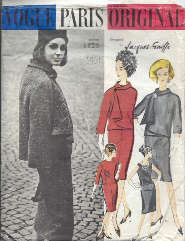 1961-Vintage-VOGUE-Sewing-Pattern-B31-DRESS-JACKET-1339-By-JACQUES-GRIFFE-261648110689
