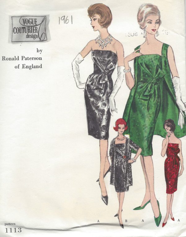 1961-Vintage-VOGUE-Sewing-Pattern-B34-DRESS-COAT-1185-BY-RONALD-PATERSON-261447736929