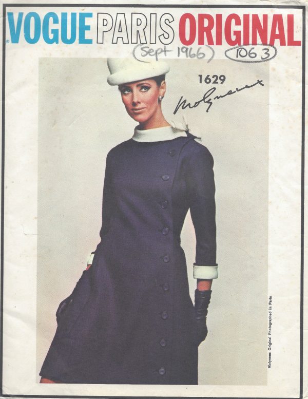 1966-Vintage-VOGUE-Sewing-Pattern-B32-DRESS-COAT-1063-By-Molyneux-251820742579
