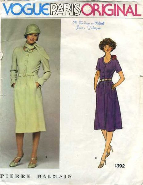1970s-Vintage-VOGUE-Sewing-Pattern-B36-DRESS-1710-By-Pierre-Balmain-262559819849