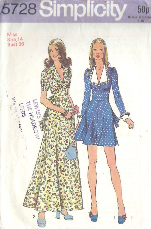 1971-Vintage-Sewing-Pattern-B36-DRESS-1471-252042895489