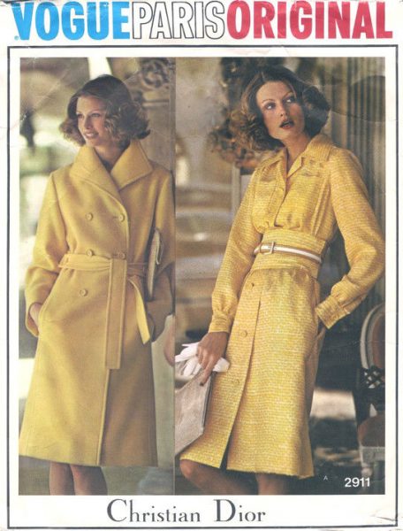1973-Vintage-VOGUE-Sewing-Pattern-B34-DRESS-COAT-1520R-Christian-Dior-252104559449