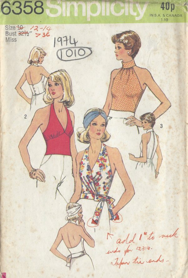 1974-Vintage-Sewing-Pattern-B32-12-TOP-1010-251283562699